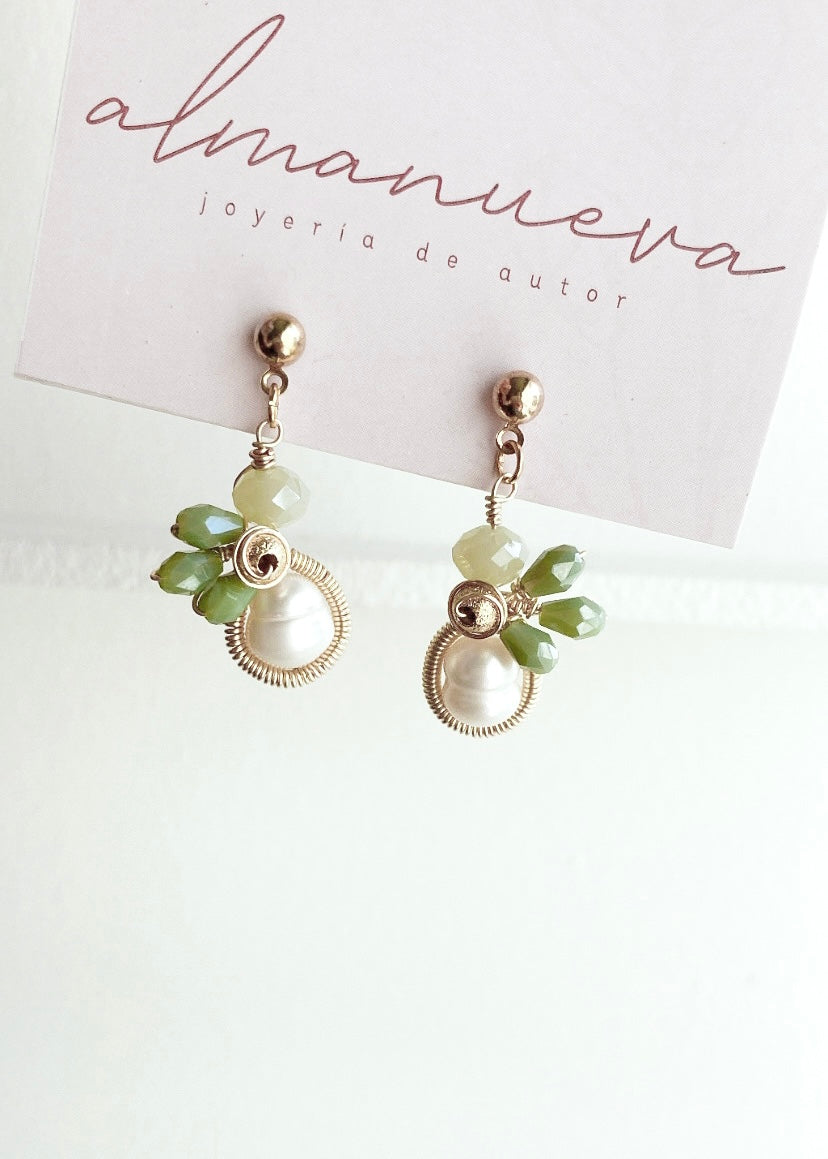 Aretes perlas de río