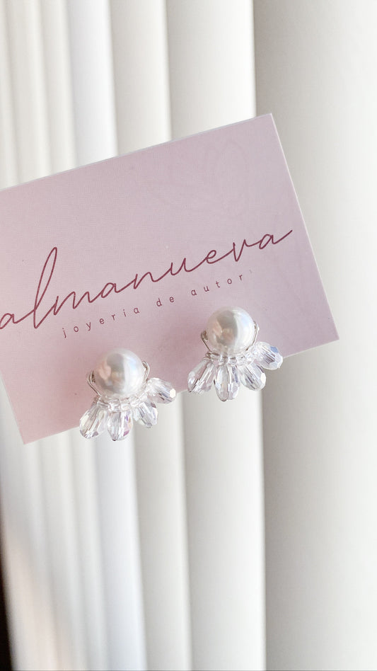 Broqueles perla natural